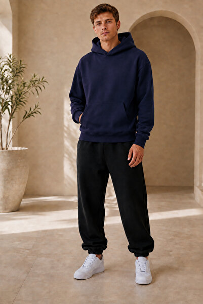 ZEMLİYA Oversize Hoodie Black Jogger Pants 2-Piece Tracksuit Set