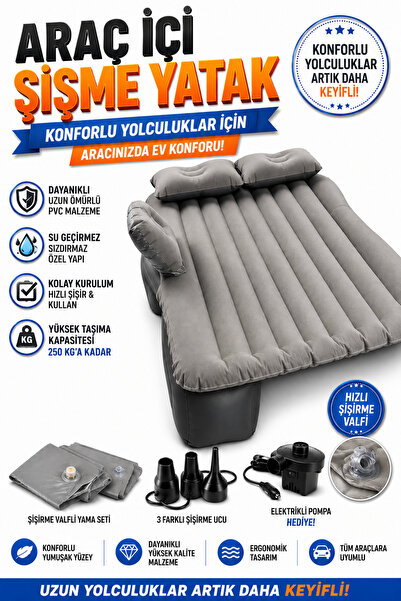 POBO Car Inflatable Mattress Back Seat Mattress Double Camping Bed (with Pump...