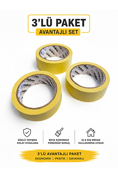 Polisan 48 mm Maskeleme Bandı 3'lü Avantajlı Paket – Boya Badana ve Dekorasyo...