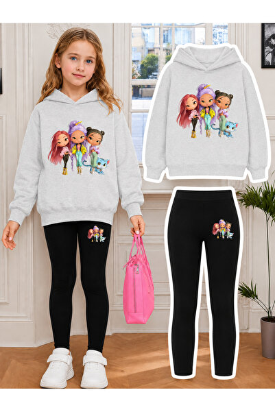 Cevval Girl's Crew Neck Sweatshirt and Leggings Set