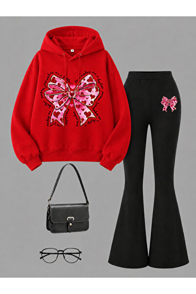 Cevval Girl's Hooded Sweatshirt and Spanish-Cut Leggings Set