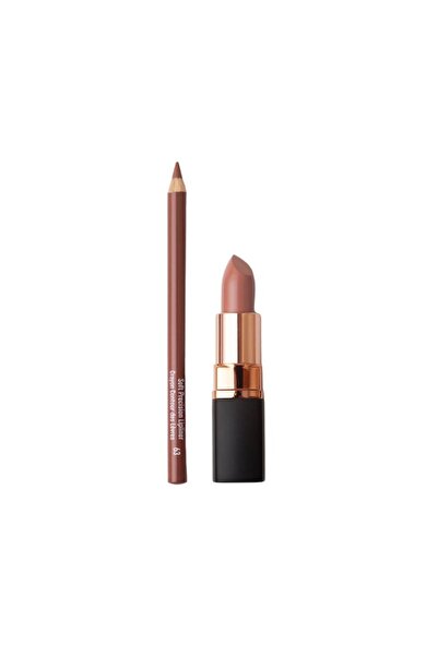 INGLOT Set de machiaj pentru buze Nude Kiss - Ruj 901 4g + Contur de buze 63 ...