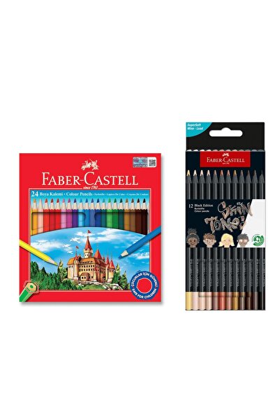 Faber Castell 24 Colors of Dry Paint and 12 Colors of Skin Tones Skin Colors ...