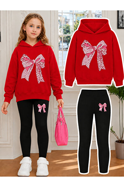 Cevval Girl's Crew Neck Sweatshirt and Leggings Set