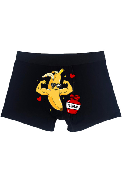TexKid Baskılı Erkek Boxer Sevgililer Günü Temalı Kalp Desenli Komik Mizahi E...