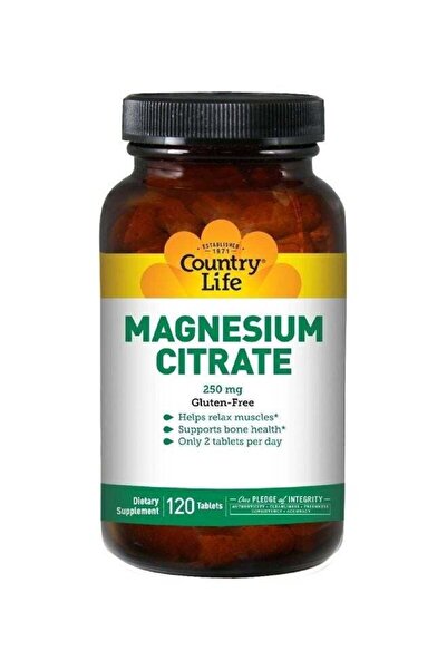 COUNTRY LIFE Magnesium Citrate Tablets, 250 mg, 120 Count