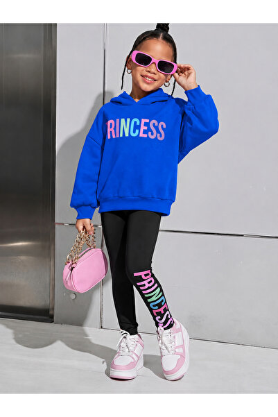 Cevval Girl's Crew Neck Sweatshirt and Leggings Set