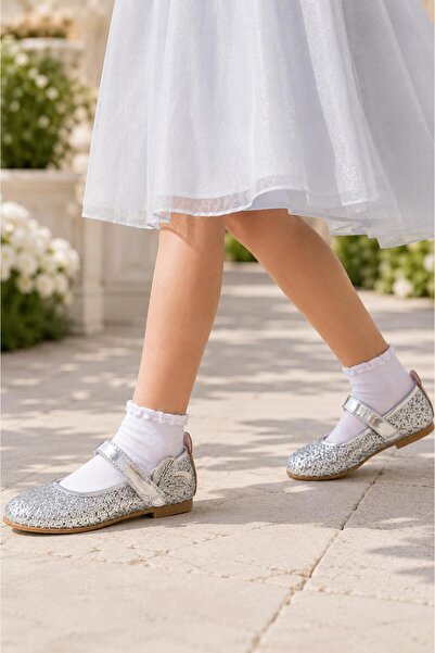 BYŞ Moda Orthopedic Supported Girls' Daily Ballet Shoes with Butterfly Detail