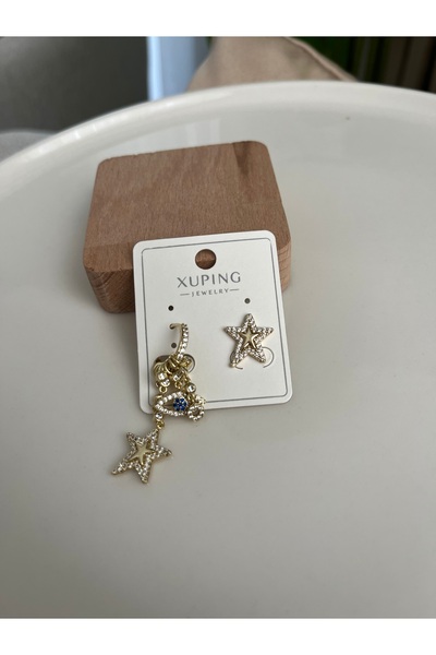XUPING JEWELRY Nazar boncuk kutup yıldız detay küpe