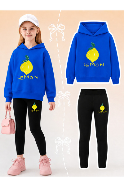 Cevval Girl's Crew Neck Sweatshirt and Leggings Set