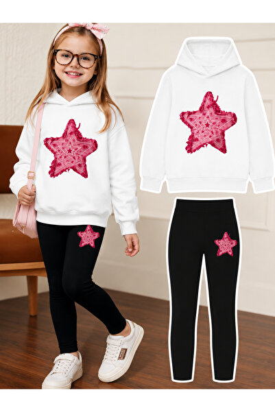 Cevval Girl's Crew Neck Sweatshirt and Leggings Set