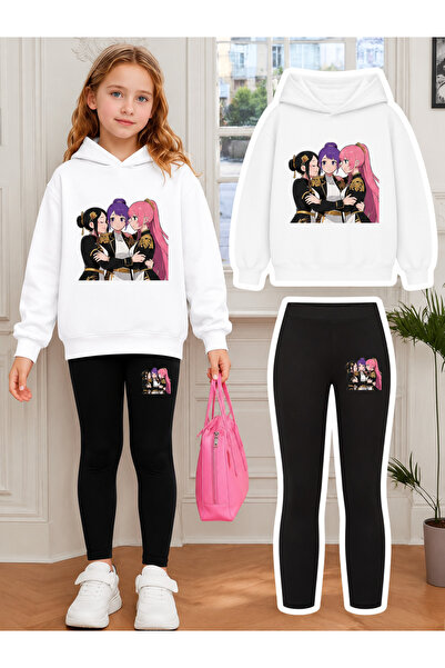 Cevval Girl's Crew Neck Sweatshirt and Leggings Set