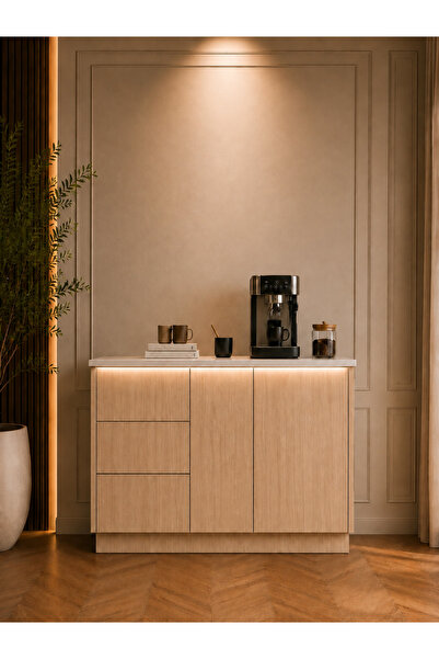 coffee world ركن قهوة عصري مضيء بسطح خشب أبيض مُرخَّم