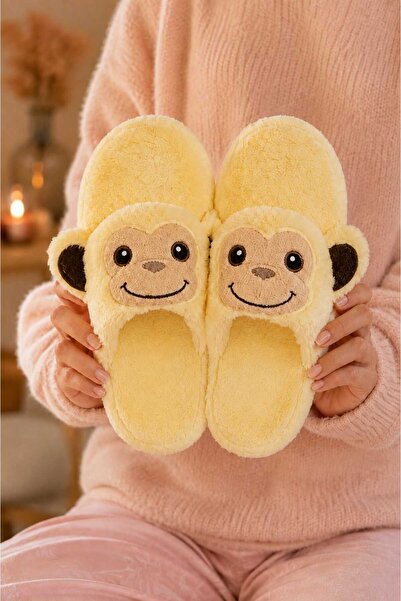 Slipcat Monkey Figured, Soft, Warm, Comfortable, Winter Slippers, Plush House...