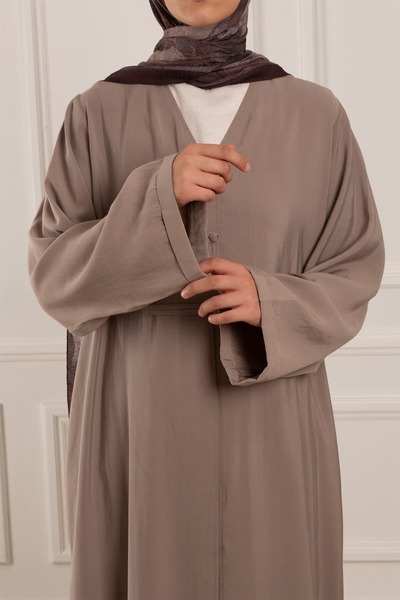 Lemaye Birit Detaylı Modal Abaya Bej