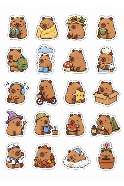 Rudomi Cappy Bara Mini Sticker - 20 Adet