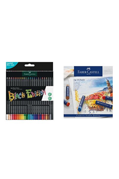 Faber Castell Black Edition 24 Colors Dry Paint and Creative Studio 24-Piece ...