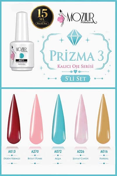 MOZIUR Prizma 3 Kalıcı Oje Serisi 15ml Büyük Boy