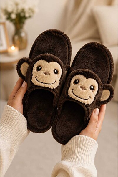 Slipcat Monkey Figured, Soft, Warm, Comfortable, Winter Slippers, Plush House...