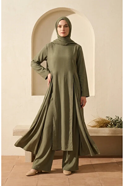 sefamerve Modern Tesettür Combination Bamboo Double Set 2298-01 Khaki