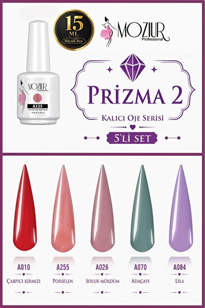 MOZIUR Prizma 2 Kalıcı Oje Serisi 15ml Büyük Boy
