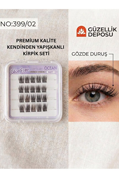Güzellik Deposu Kendinden Yapışkanlı Takma Kirpik Seti Yapıştırıcısız Demet K...