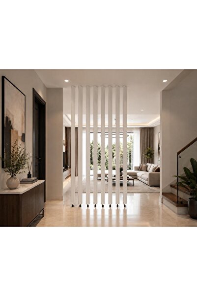 pinoxi Ahşap Seperatör Direği Beyaz Mdf Direk - Paravan 1 adet 243-253 cm