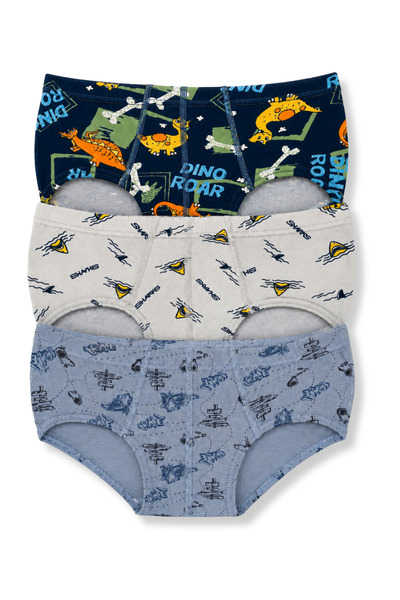 YILDIZ Boys' Lycra Slips with Animal Pattern, Pack of 3