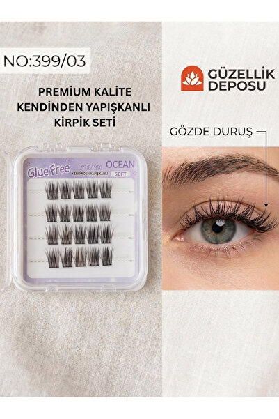 Güzellik Deposu Kendinden Yapışkanlı Takma Kirpik Seti Yapıştırıcısız Demet K...