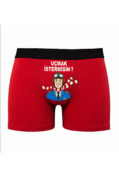 TexKid Baskılı Erkek Boxer Uçmak İstermisin Komik Mizahi Esprili Pamuklu Likralı