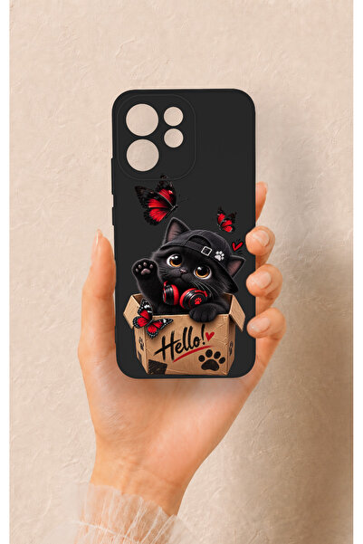 Vip Case Oppo Reno 15F Uyumlu Hello Cat Desenli Silikon Kılıf