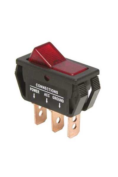 Carpoint Διακόπτης Αυτοκινήτου On/Off 12V 20A με Κόκκινο LED 30x14mm (0810682)