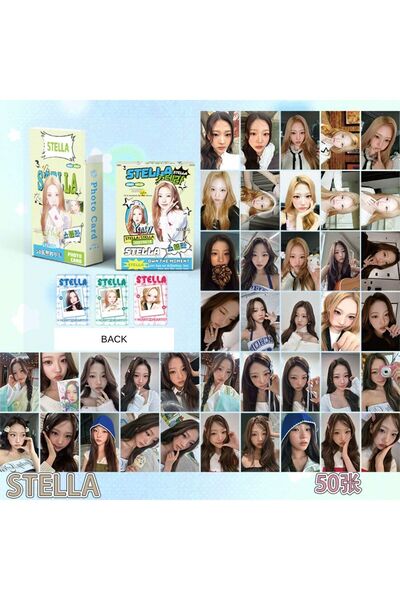Kpop Dünyasi Hearts2Hearts '' STELLA '' Çift Yön Baskılı Lomo Card Seti (50 Pcs)