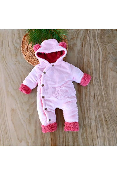 bebe kervanı Kışlık Kadife Kumaş % 100 Pamuklu Welsoft Yün Astarlı Düğmeli Pe...