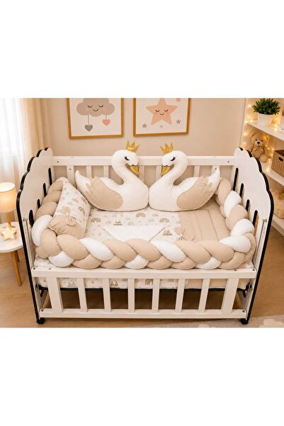 JULYA KİDS Duck Cotton 3-Piece Braided Edge Protection, 6-Piece 60X120 cm Bab...