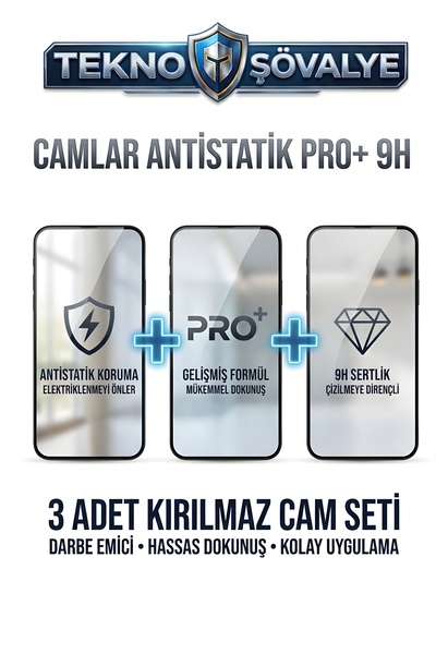 TEKNO ŞÖVALYE (3 Adet) Redmi Note 14 Uyumlu Tam Kaplayan Antistatik 'Pro 9H' ...