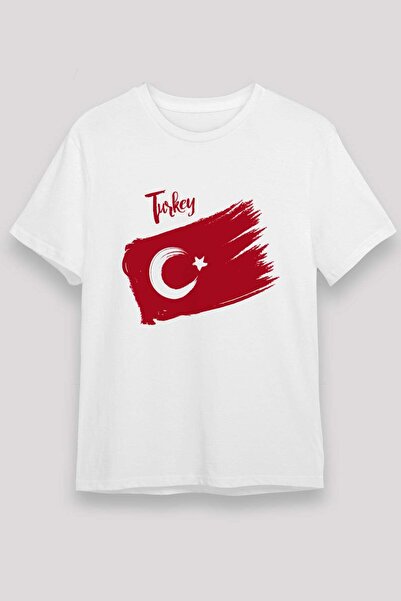 Darkhane Brushstroke Turkey Flag Text Printed T-Shirt