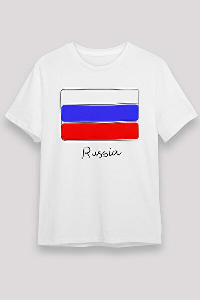 Darkhane Russia Flag Illustration Printed T-Shirt