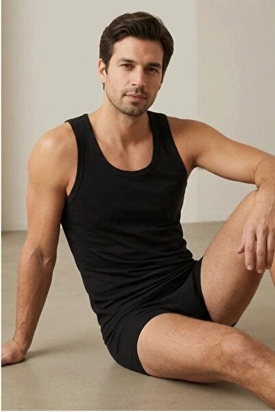 Yıldız Çamaşır 3-Pack Men's 100% Cotton Single Jersey Undershirt Set Black / ...