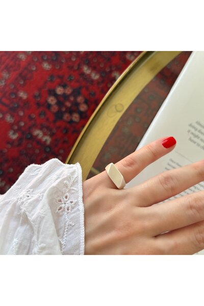 Alice İsstanbul Silver Matte Cornered Pinky Ring