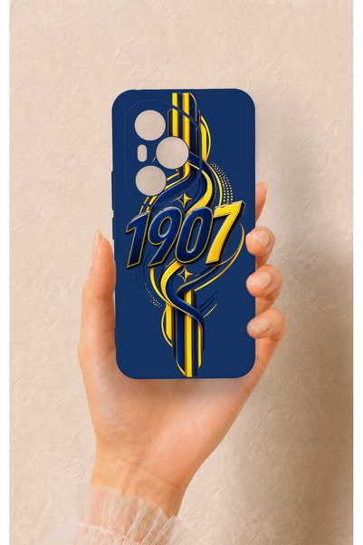 Vip Case Honor 400 Pro Compatible Yellow Navy Blue Ivy Patterned Silicone Case