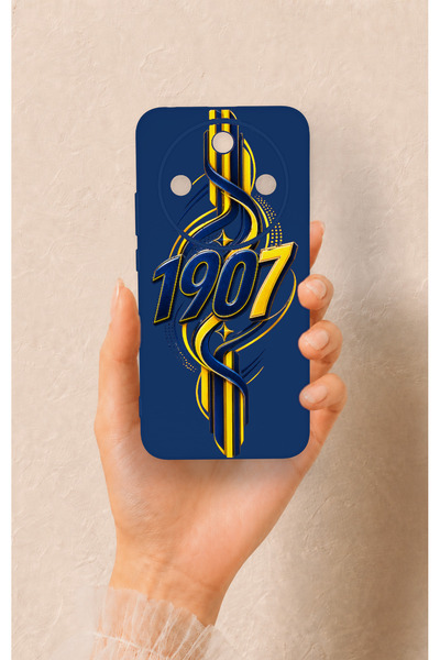 Vip Case Honor Magic 8 Lite Uyumlu Sarı Lacivert Sarmaşık Desenli Silikon Kılıf