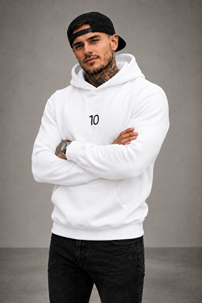 FAVORİST 10 Printed Men's Hooded Sweatshirt