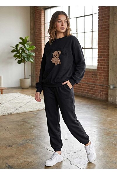CLOTHES33 Zero Collar Sweat Suit 2-Piece Combination Winter Shardooned Happy ...