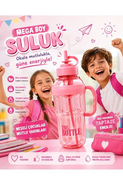 YDNE Ice BottlePipetli Matara 1200 ml, Lüks Tasarım Soğuk İçecek ve Detoks Su...