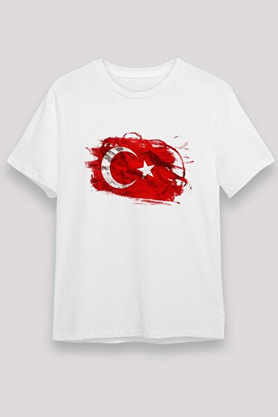 Darkhane Brushstroke Turkish Flag Printed T-Shirt
