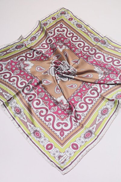 Levidor Desenli Hint İpeği Eşarp - Desen-01 - Renk-14