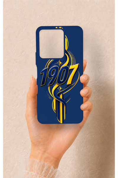 Vip Case Vivo Y35 Compatible Yellow Navy Blue Ivy Patterned Silicone Case