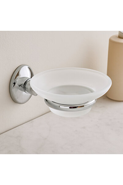Generic Brand Bathroom Solid Soap Dispenser - Plastic, with Chrome Metal Holder