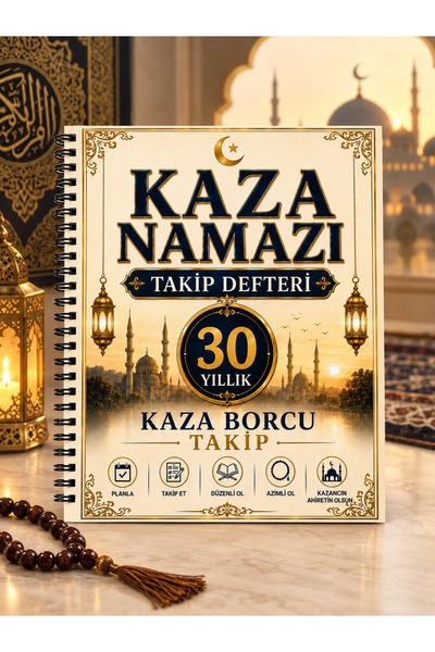 Atölye yüksel Kaza Namazı Takip Defteri – 30 Yıllık Takip (Missed Prayer Trac...